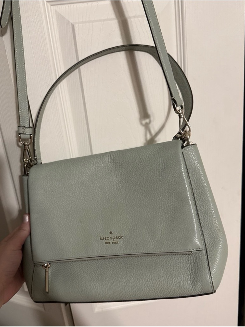 kate spade Mint Green Pebbled Leather Shoulder Bag